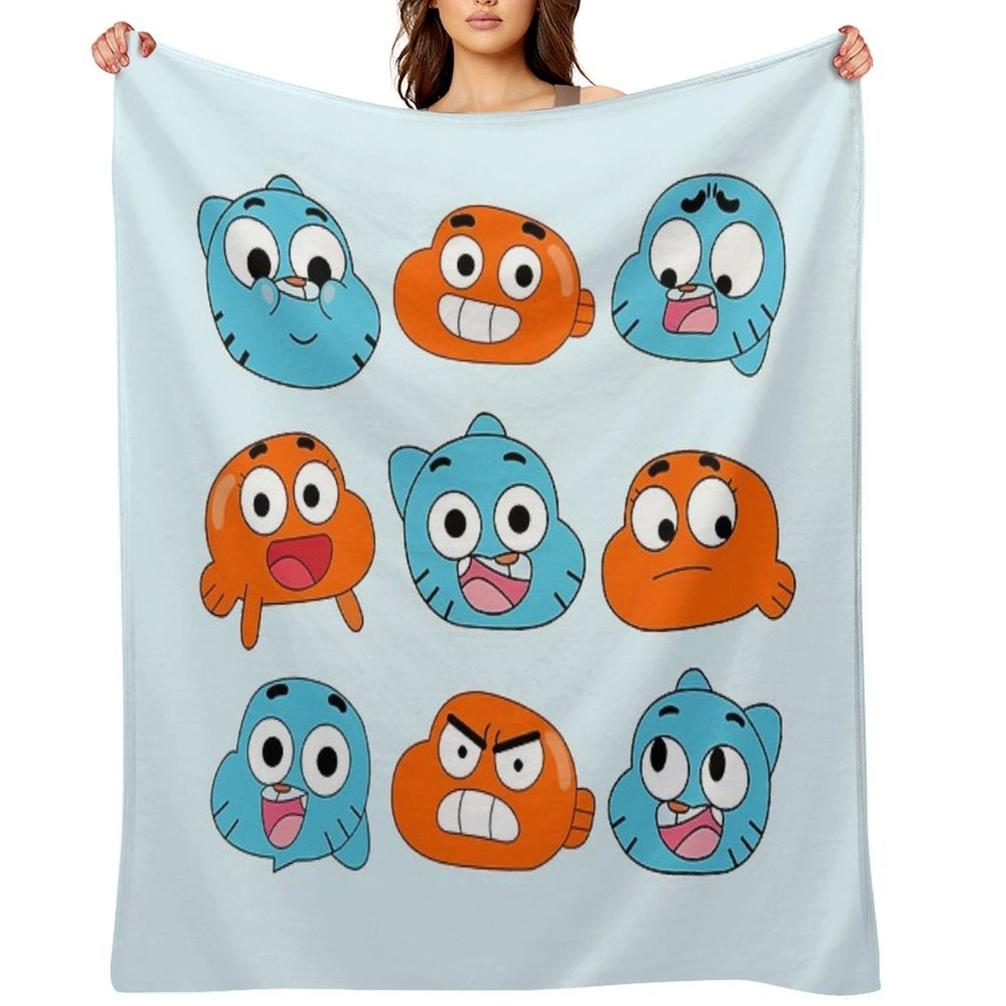 The Amazing World of Gumball™, Gumball & Darwin Faces Features Throw Blanket