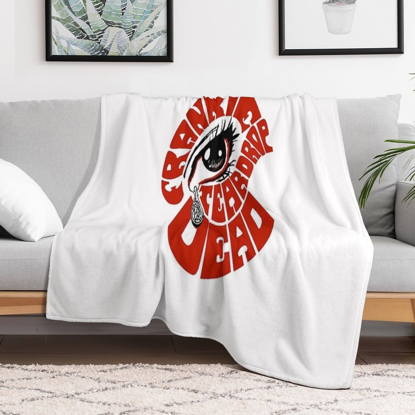 Frankie Teardrop Dead Darren Grealish Artwork Throw Blanket