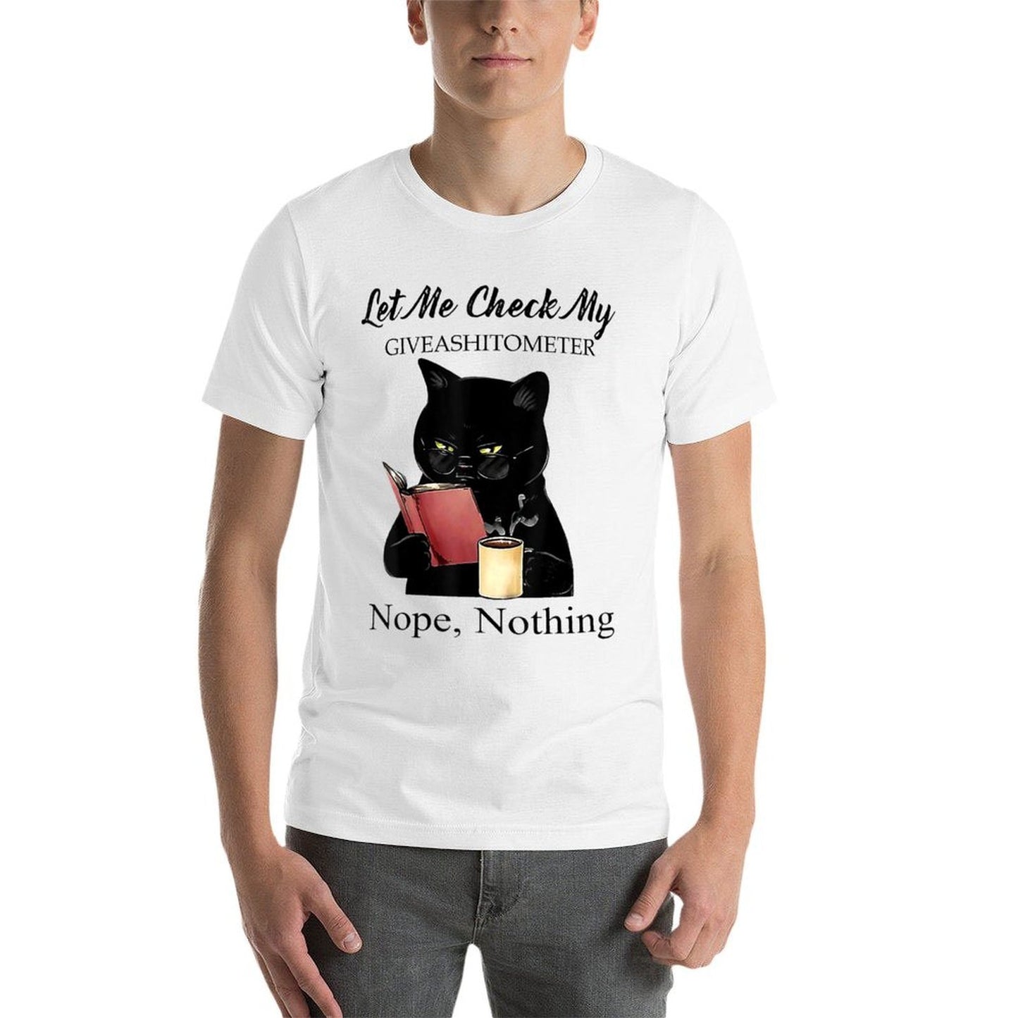 Let Me Check My Giveashitometer Nope Nothing Black Cat Breathable T-Shirt