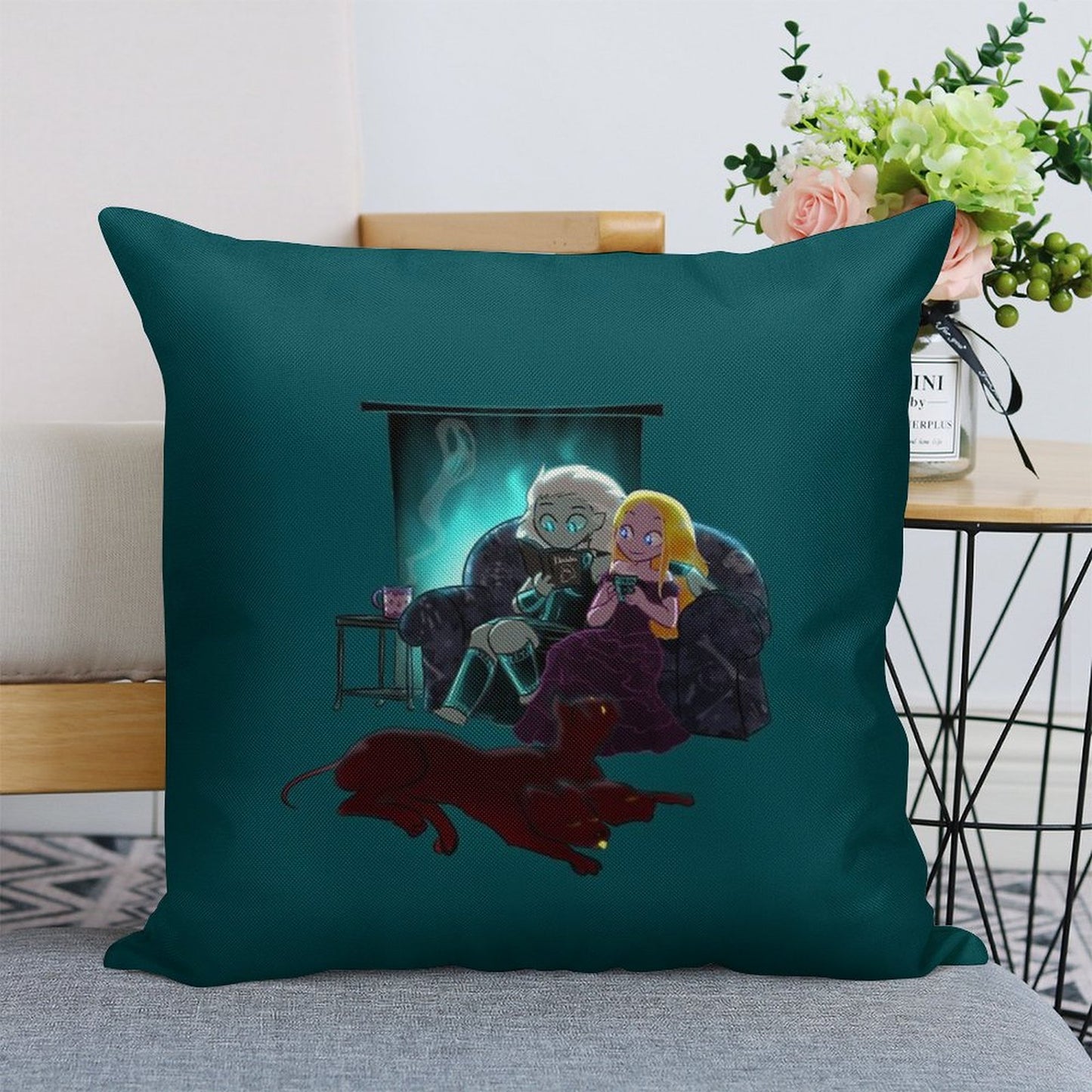 Cozy Winter Night Linen Throw Pillow Cover