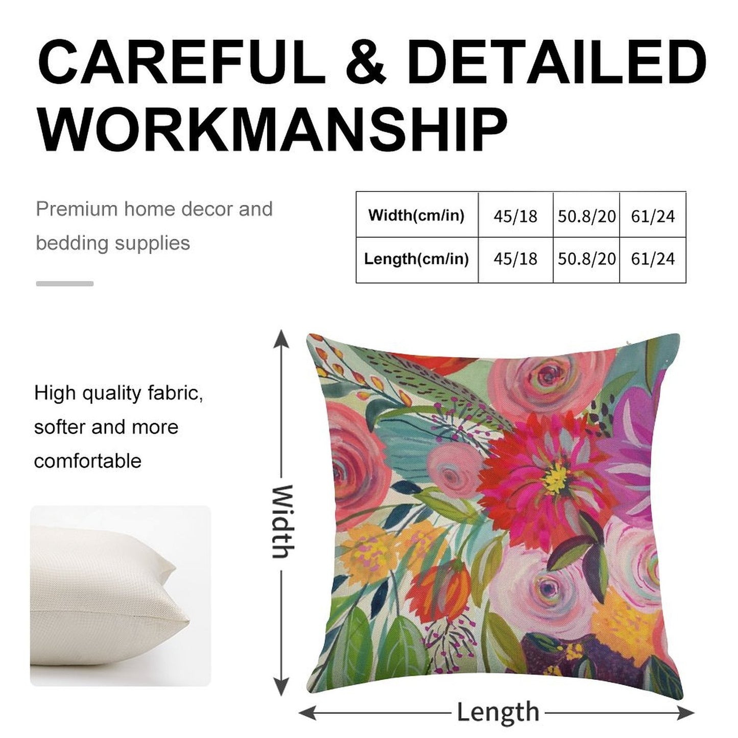 Hope Blooms Linen Throw Pillow Cover