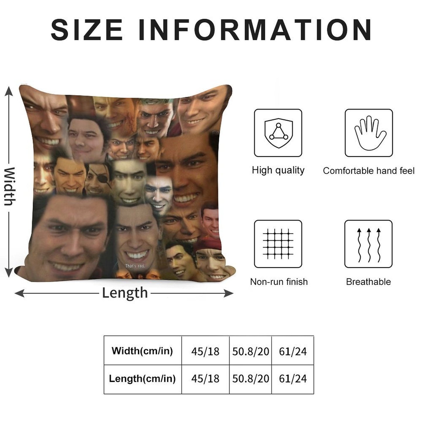 Happy Kazuma Kiryu ) Soft Ultra-Soft Texture Throw Pillow