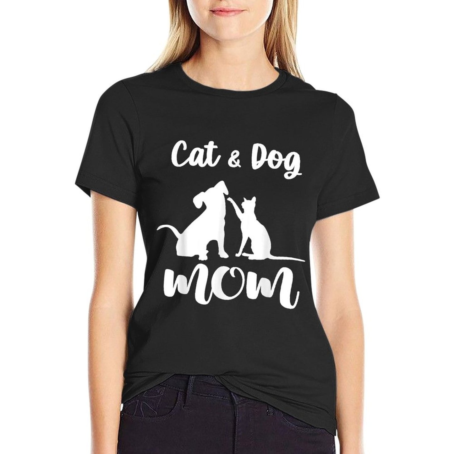 Cat And Dog Mom Shirt Pets Animals Lover Puppy for Women T-Shirt