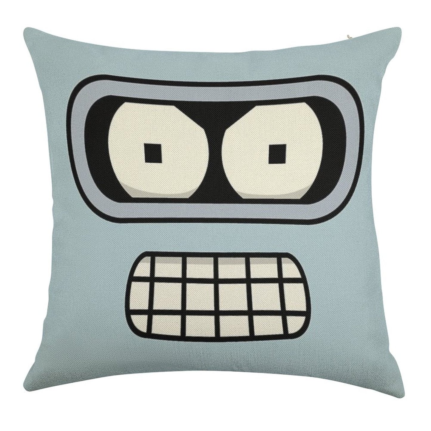 Bender's Face Linen Throw Pillow Cover