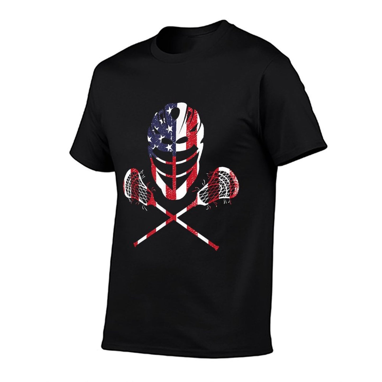 Lacrosse American Flag Lax Helmet Sticks 4th Of July T-Shirt