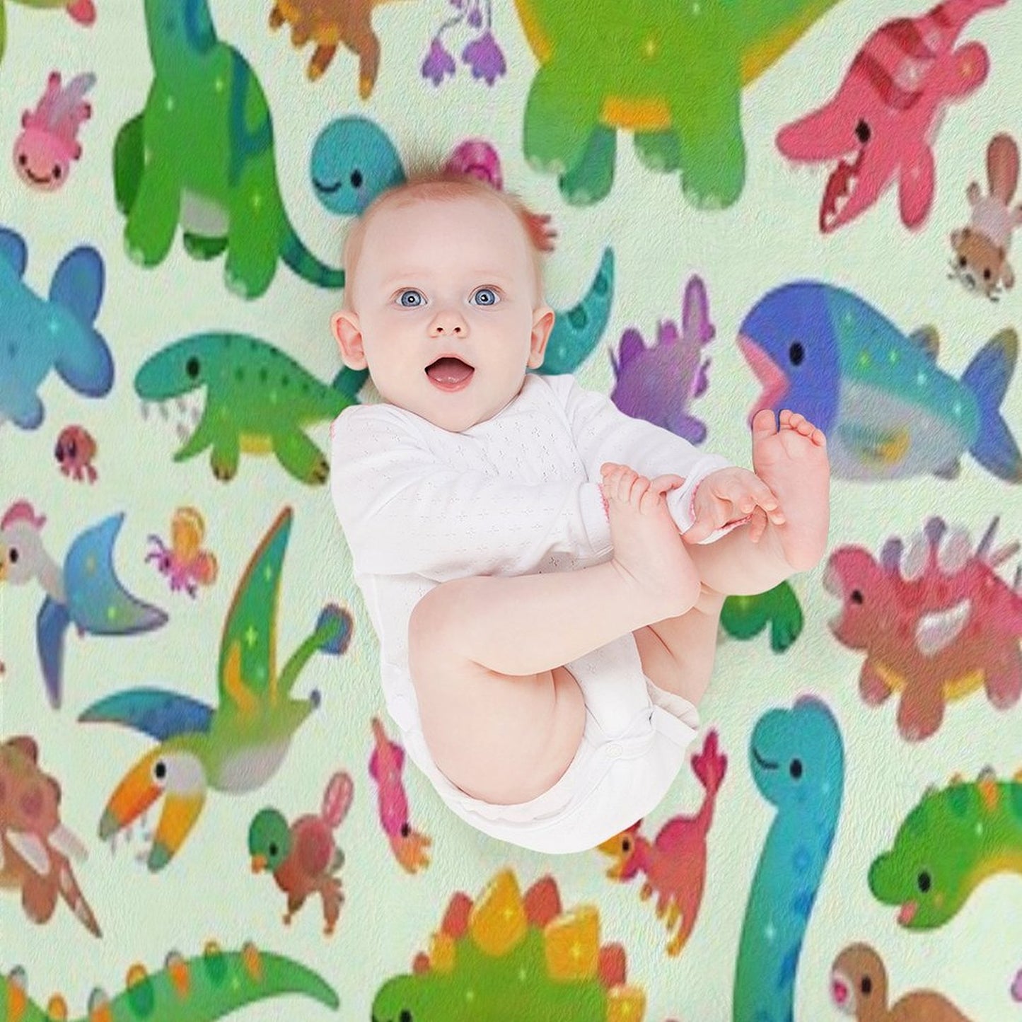 Jurassic Baby - Pastel Throw Blanket