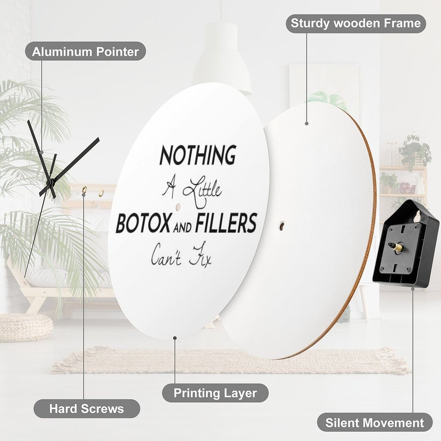 Nothing A Little Botox And Fillers Can't Fix! Wall Clock