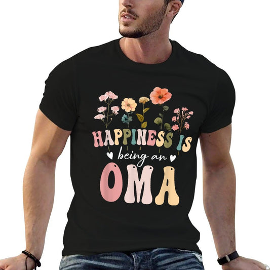 Happiness Is Being An Oma Floral Design Oma Mother's Day T-Shirt