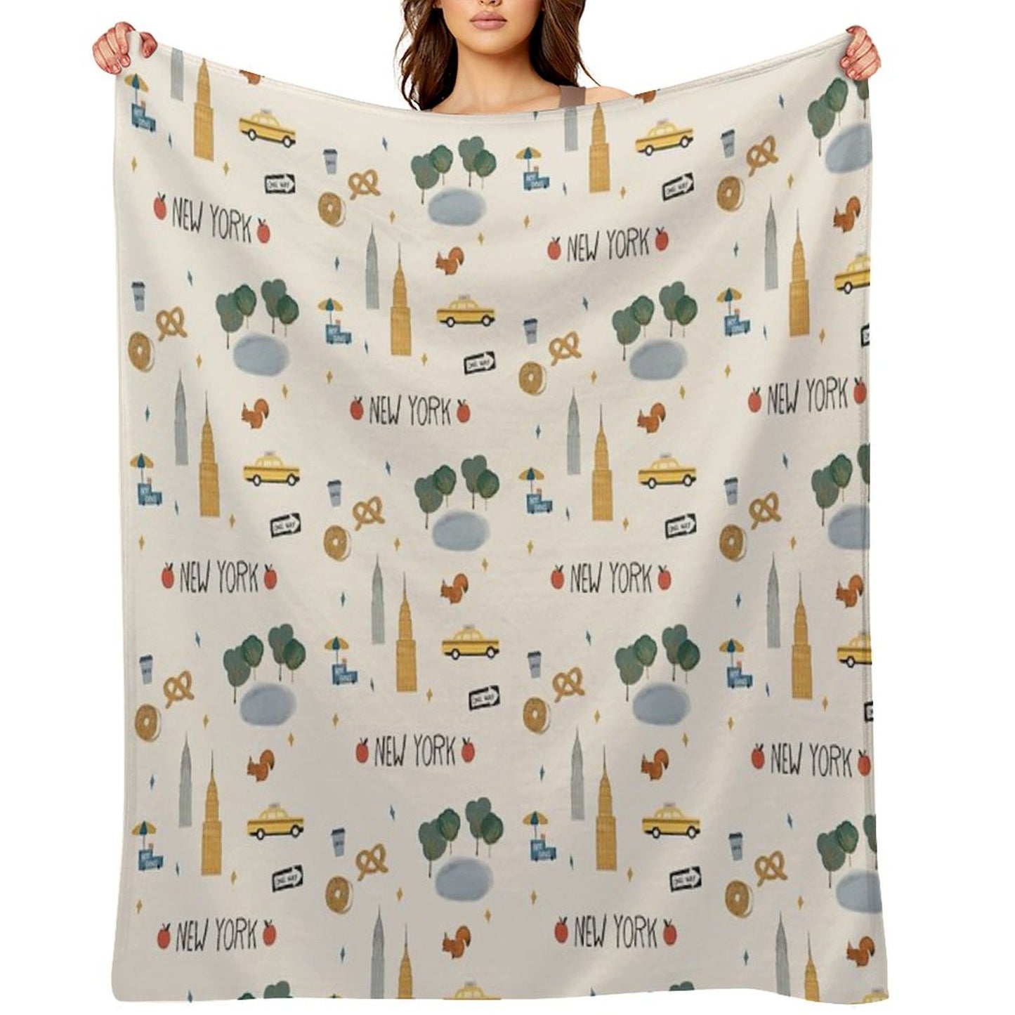 New York City Poster Throw Blanket