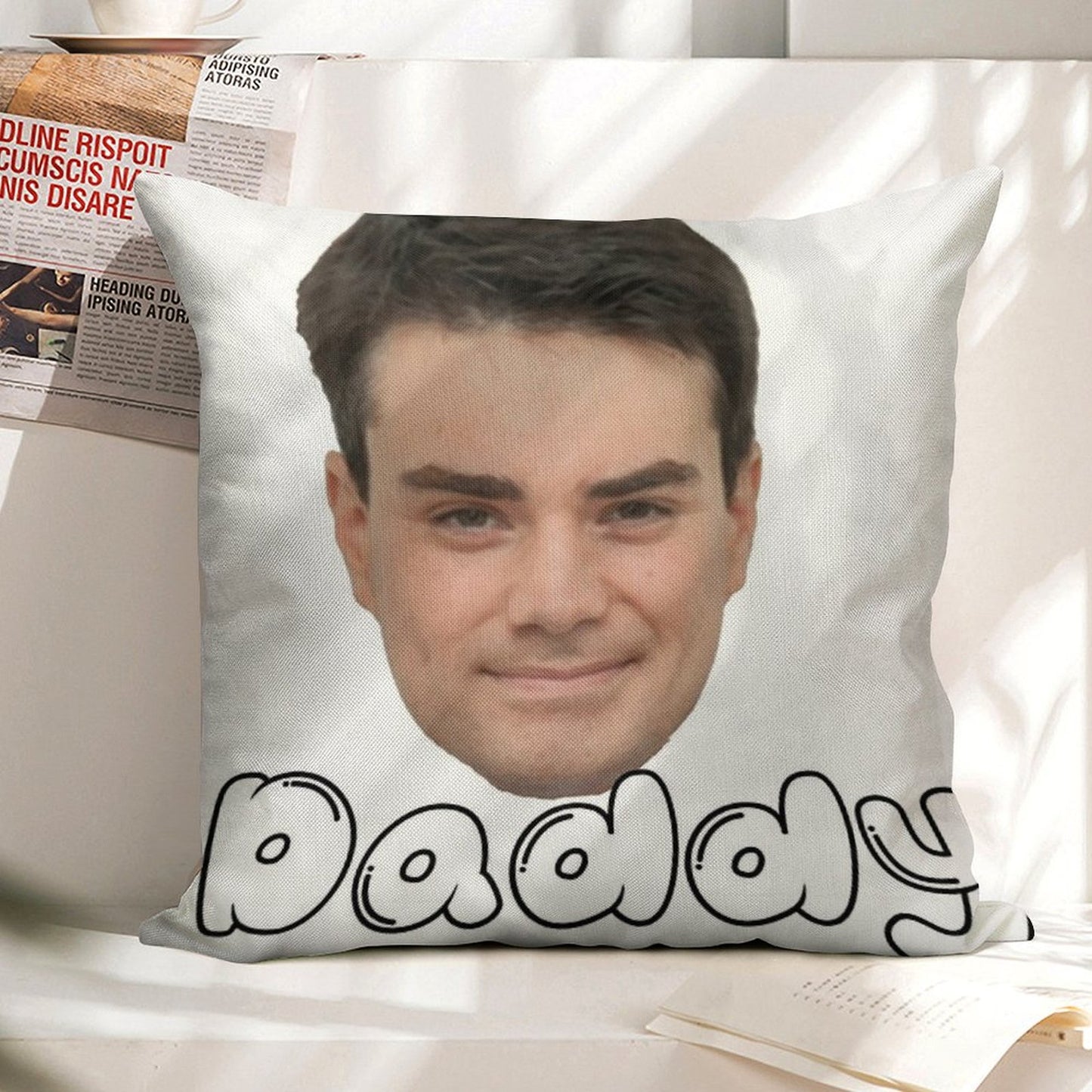 Ben Shapiro Daddy Linen Throw Pillow Cover