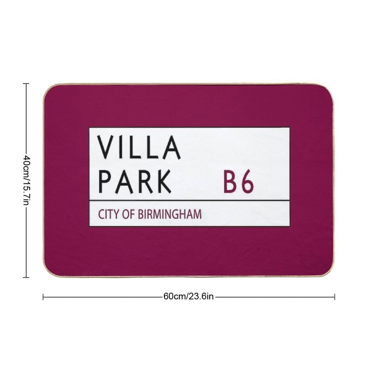 Villa Park Road Sign Bath Mat