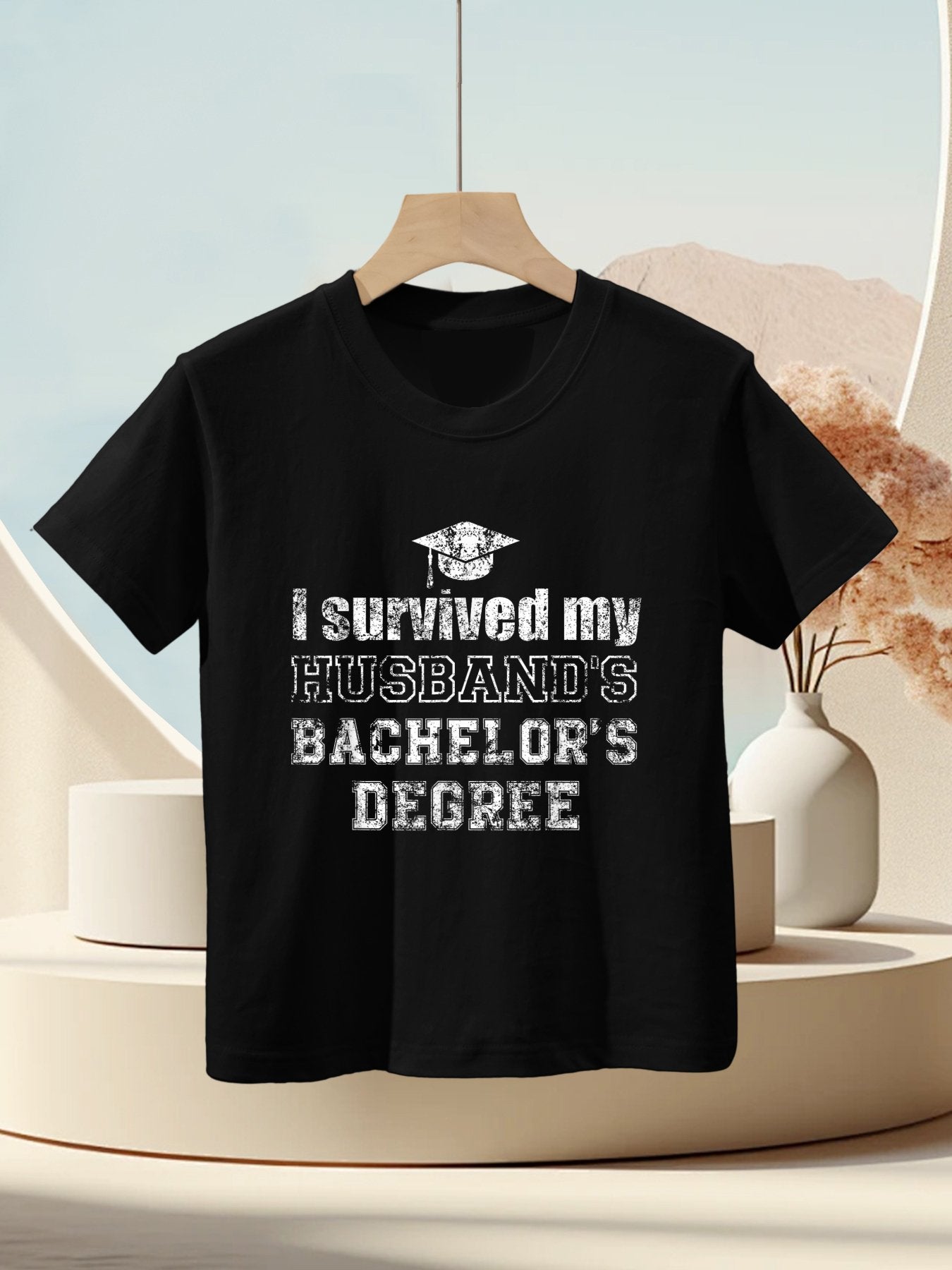 I Survived My Husbands Bachelors Degree Graduation Kids T-Shirt