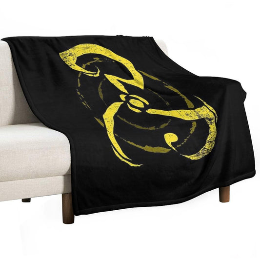 Yellow Sign - King in Yellow Throw Blanket