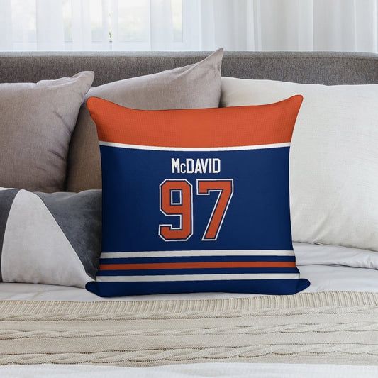 Edmonton Oilers Connor McDavid Home Jersey Back Phone Case Soft Fade-Resistant Throw Pillow