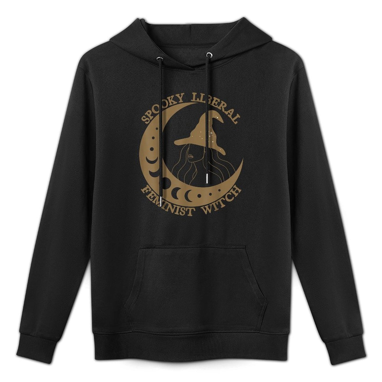 Spooky Liberal Feminist Witch Halloween Witch Vibes Shrink-Resistant Hoodie