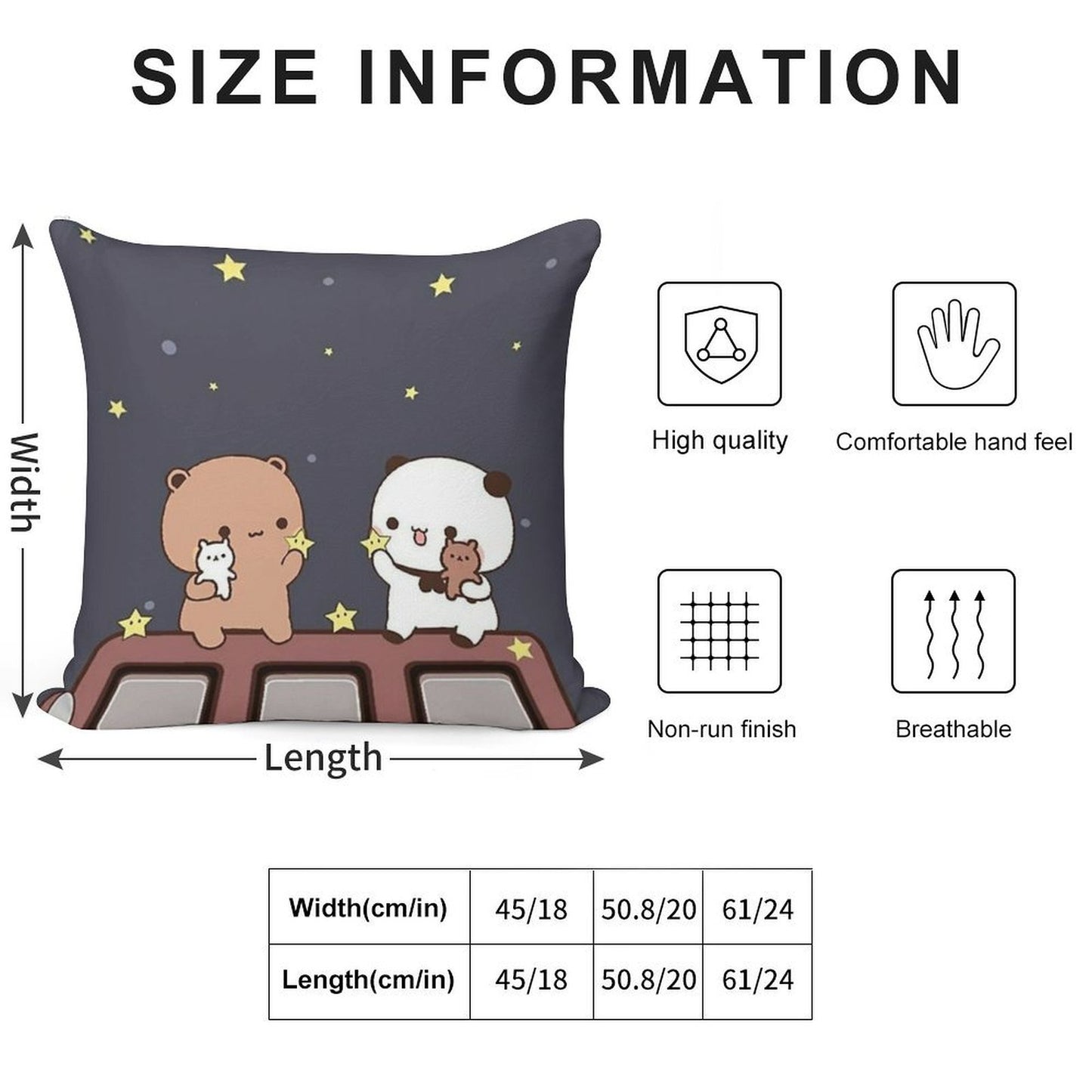 Bubu And Dudu Watching The Moon Together Soft Washable Throw Pillow