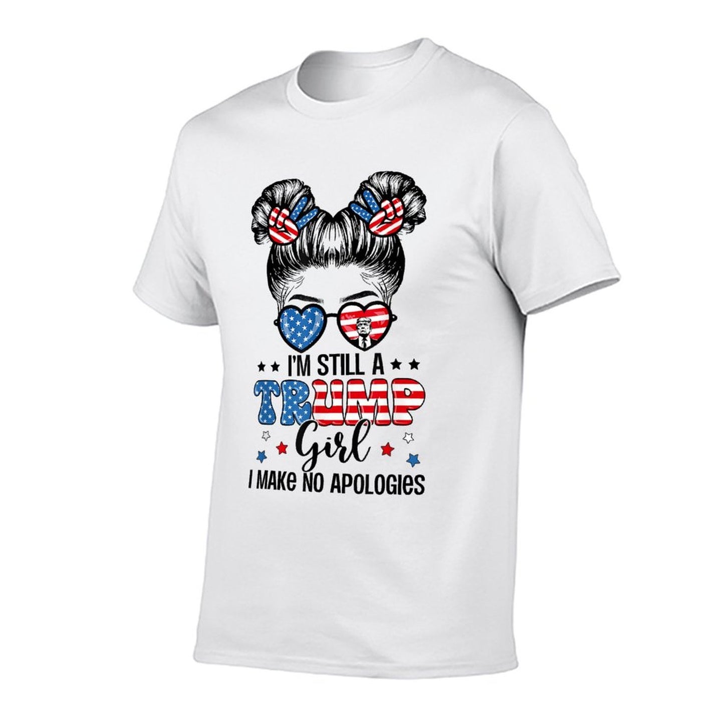 All American Trump Girl 4th Of July Messy Bun No Apologies Moisture-wicking T-Shirt
