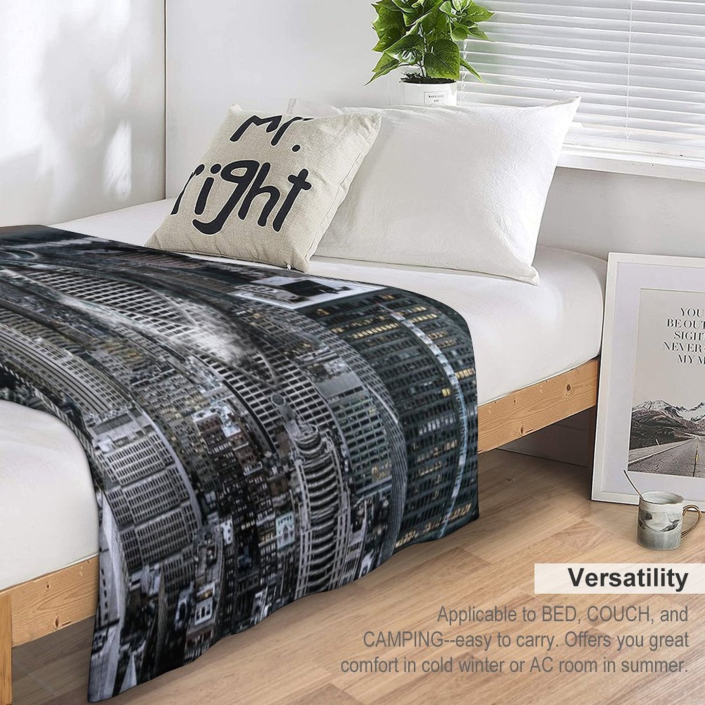 Angelic Rune NYC City-Scape Throw Blanket