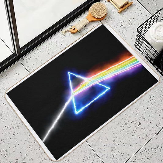 Pink Floyd Dark Side of The Moon Style Prism Rainbow Colors Bath Mat