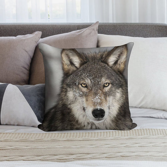 Animal Print - Wolf by Aariv Soft Multiple Sizes Throw Pillow