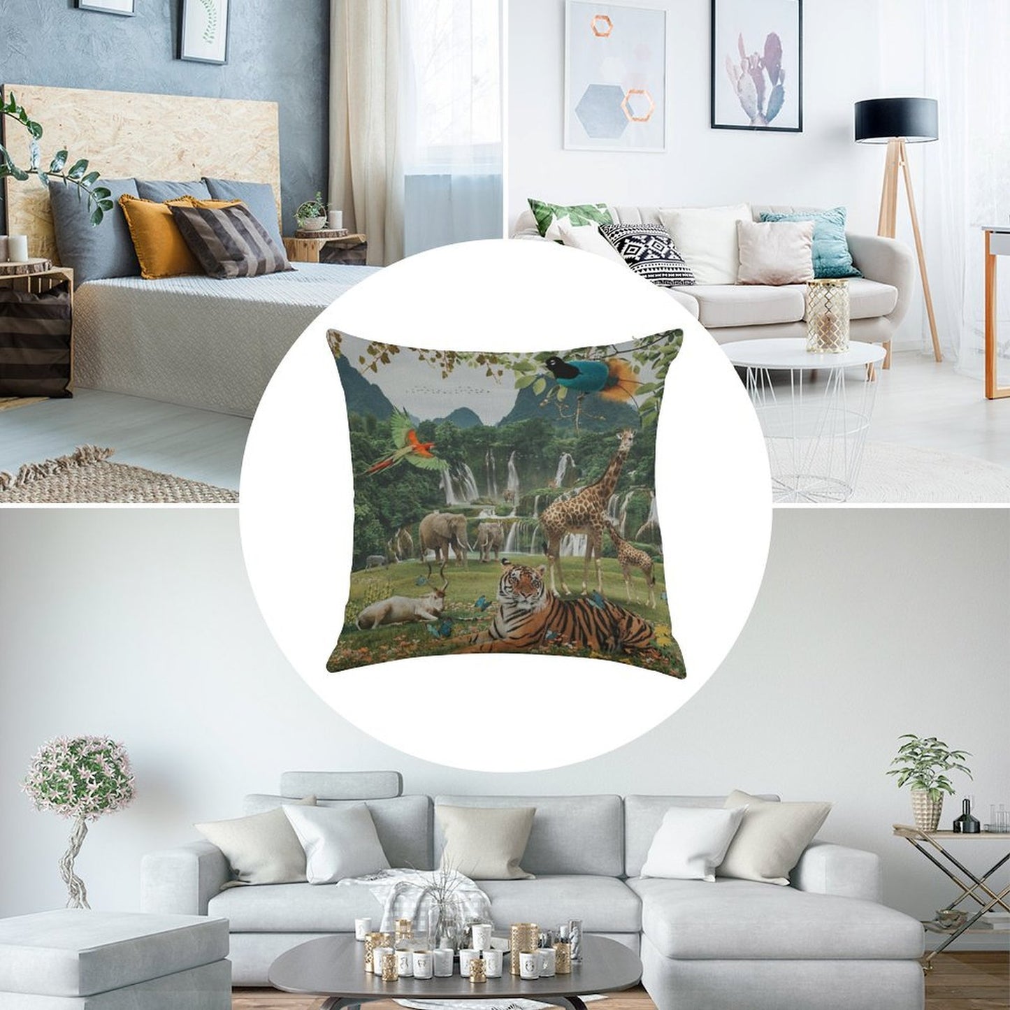 NEW WORLD Linen Throw Pillow Cover