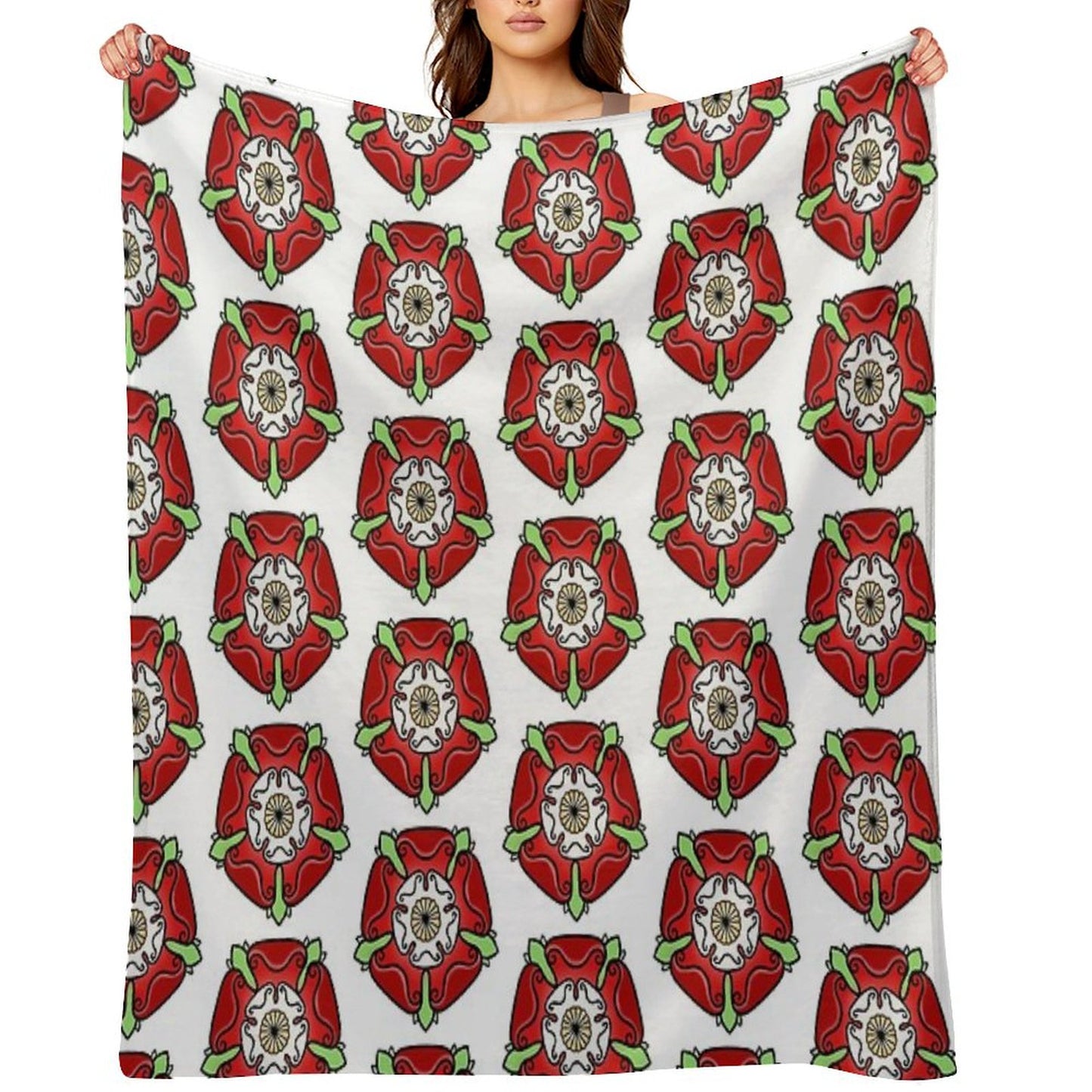 Tudor Rose Throw Blanket