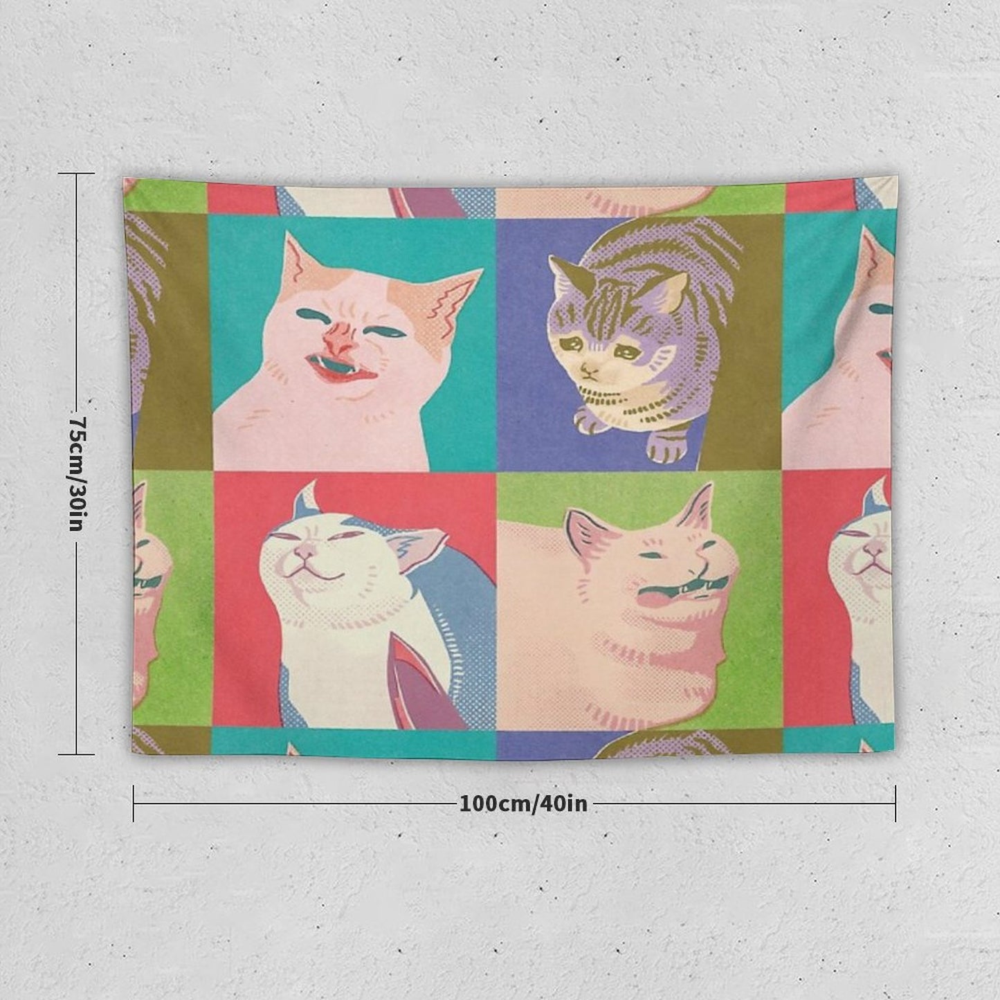 Four Meme Cats of The Apocalypse Tapestry