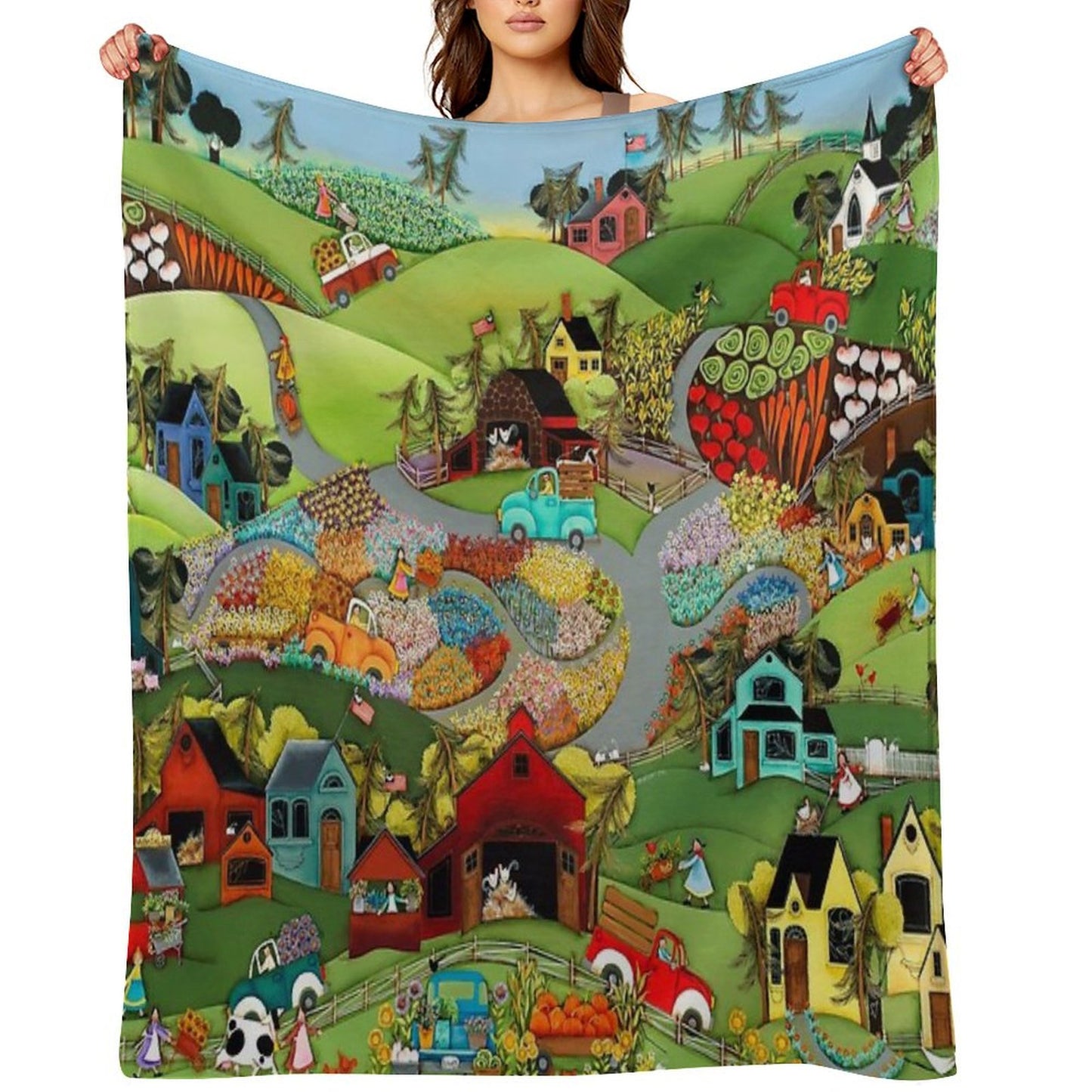 Going to Market Throw Blanket