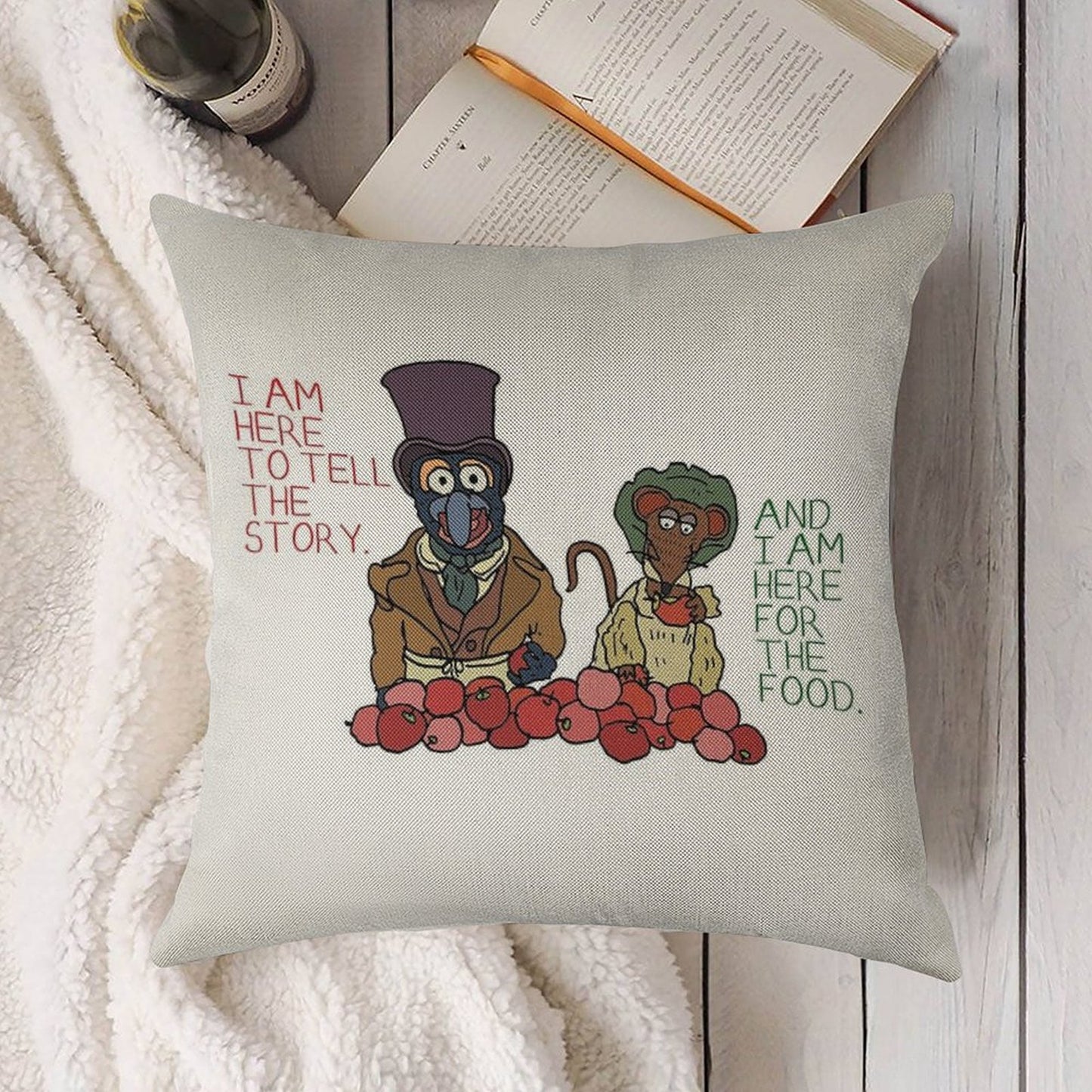 Muppet Christmas Carol - Gonzo And Rizzo Linen Throw Pillow Cover