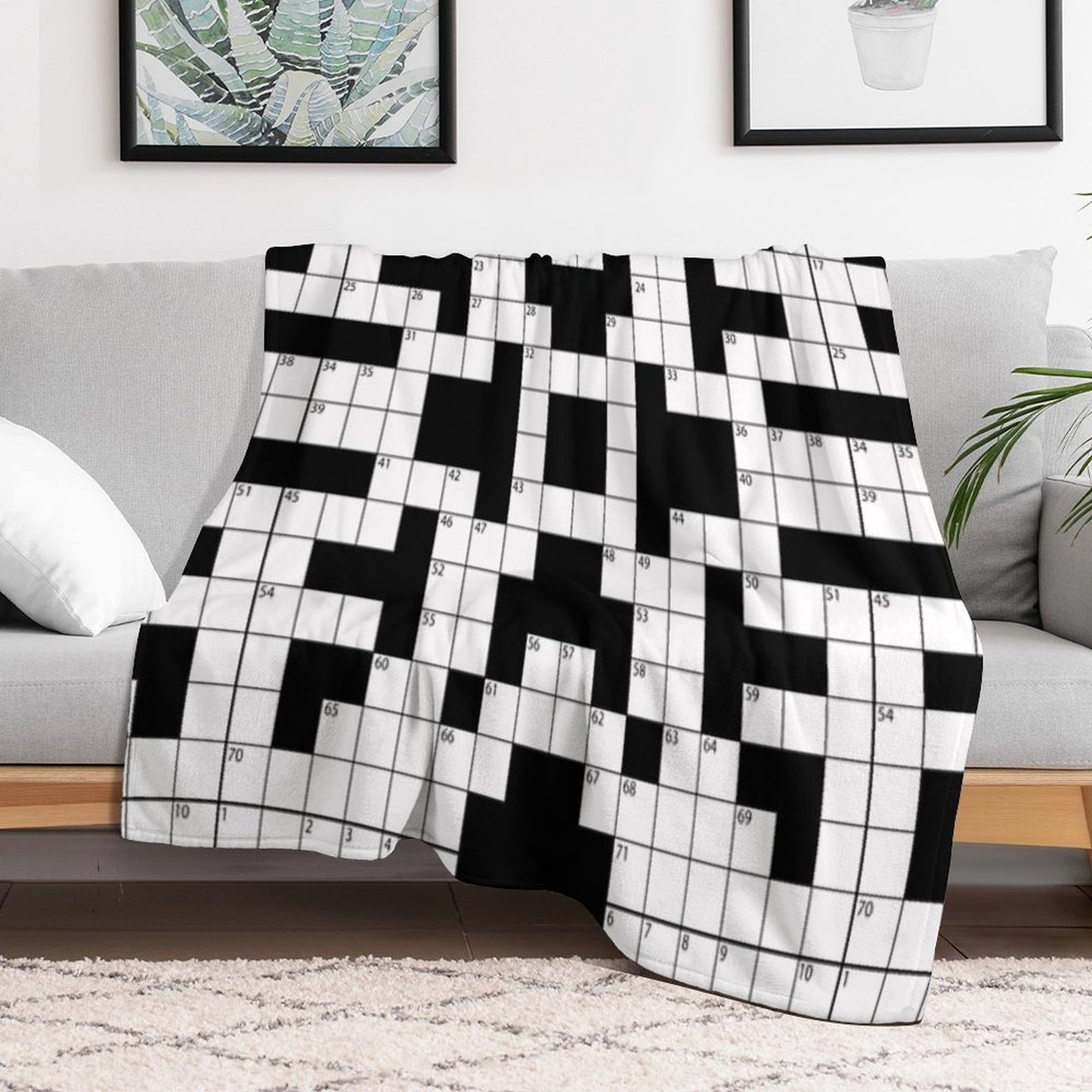Cool Crossword Pattern Throw Blanket