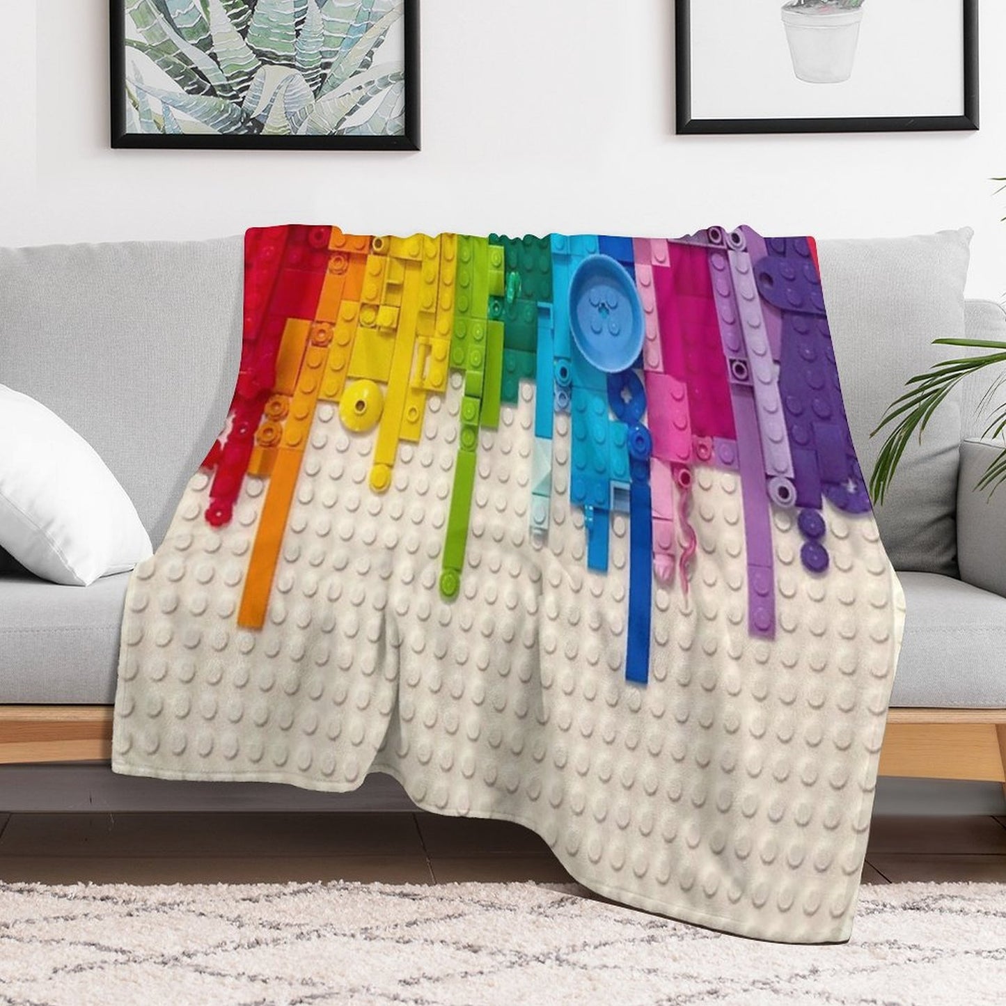 Rainbow Drip Throw Blanket