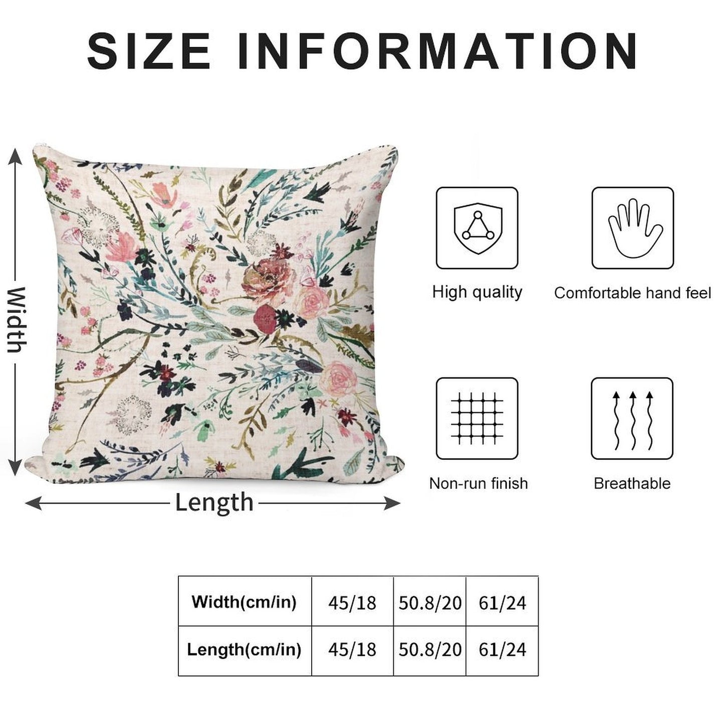 Fable Floral Soft Short Plush Fabric Throw Pillow
