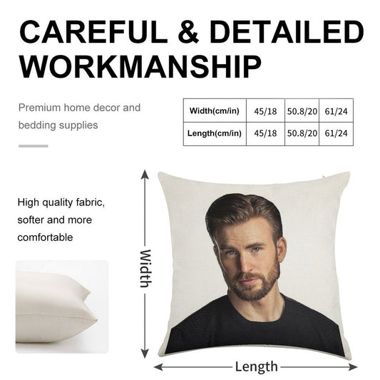 Chris Evans Being Hot Linen Throw Pillow Cover
