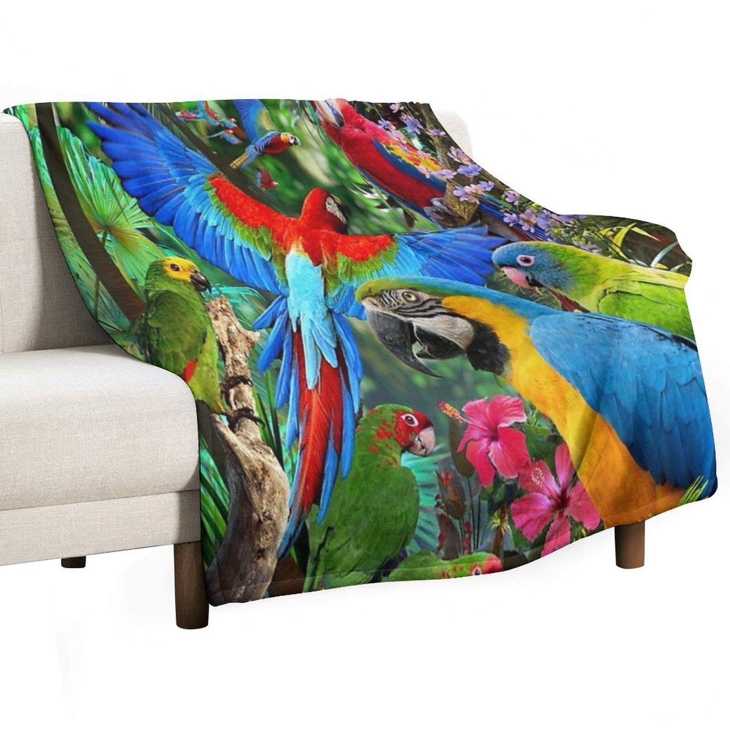 Parrots Throw Blanket