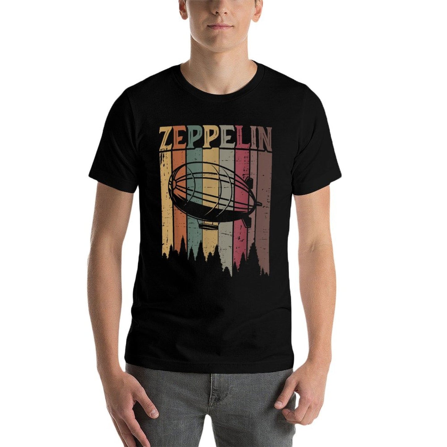 Retro Zeppelin 70s 80s Dirigible Airship Zepelin Zepplin Breathable T-Shirt