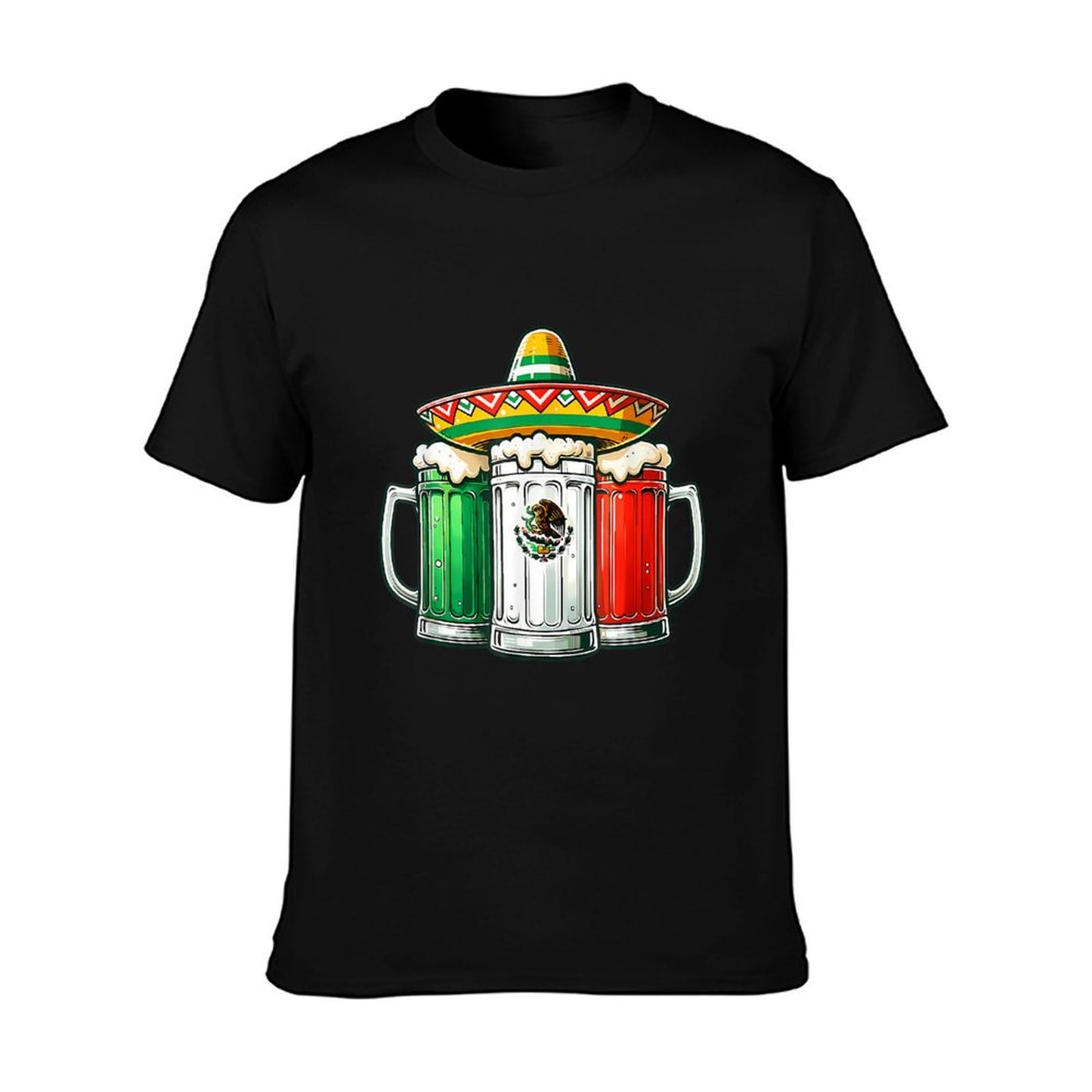 Mexico Funny Beer Mexican Flag Sombrero Hat Cinco De Mayo T-Shirt