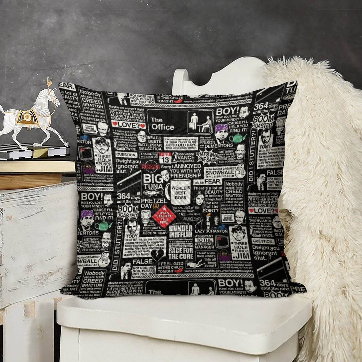 Wise Words From The Office - The Office Quotes Linen Throw Pillow Cover