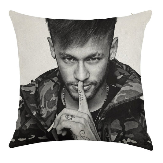 Neymar Art Linen Throw Pillow Cover