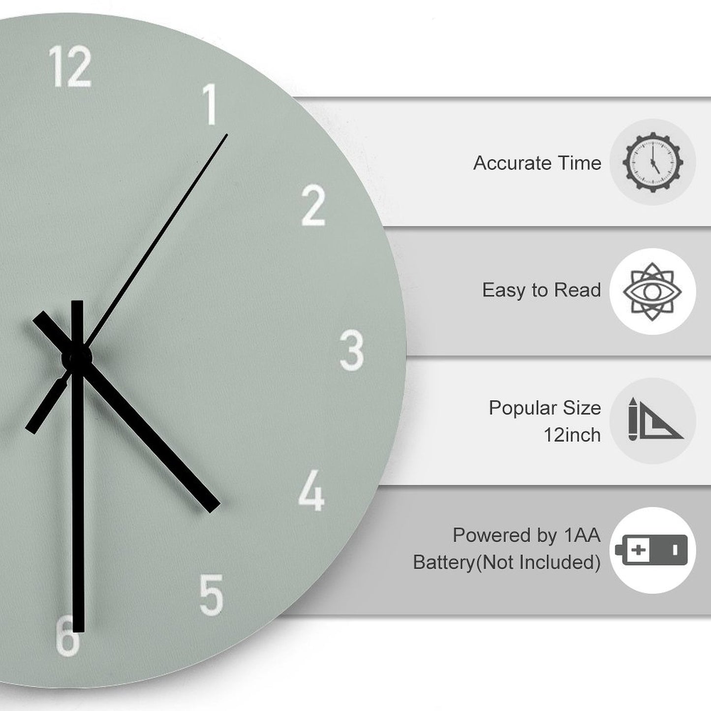 Clock Numbers Ash Wall Clock