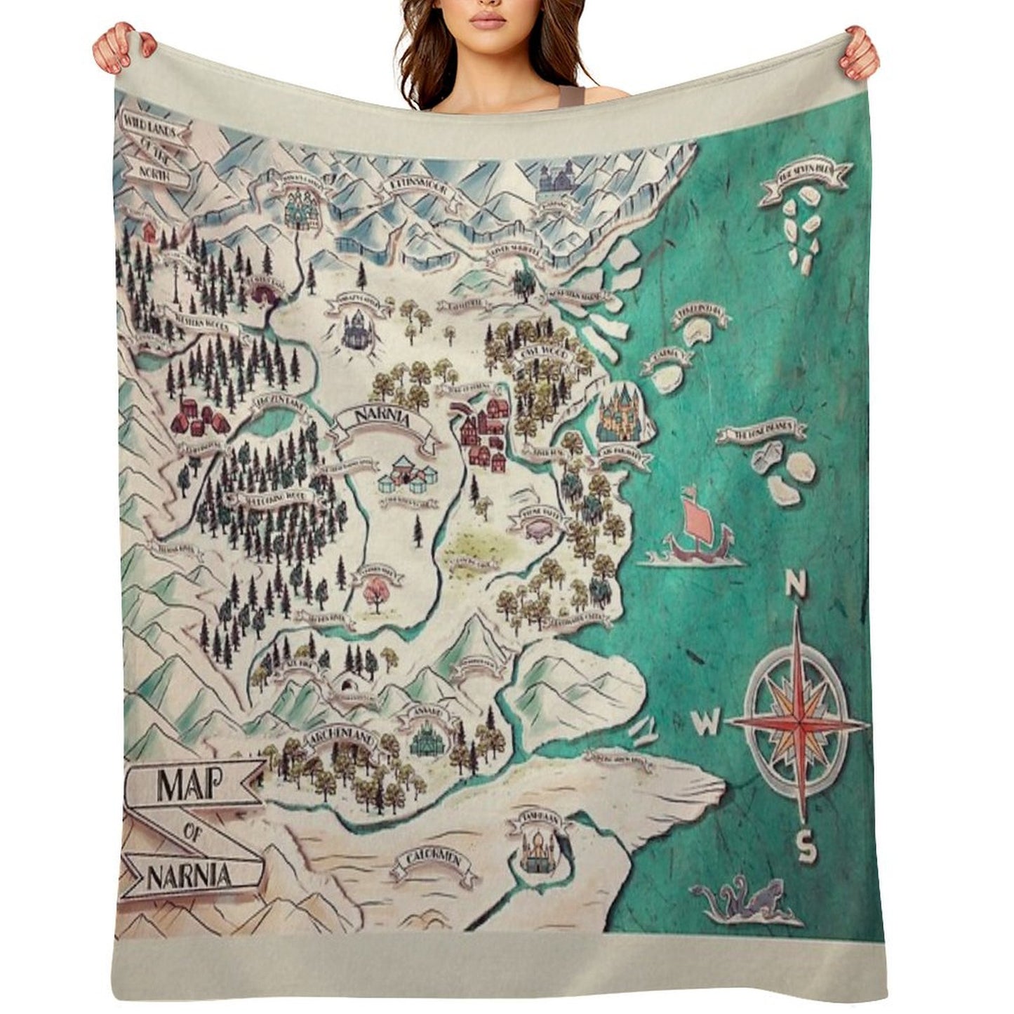 Map of Narnia Throw Blanket