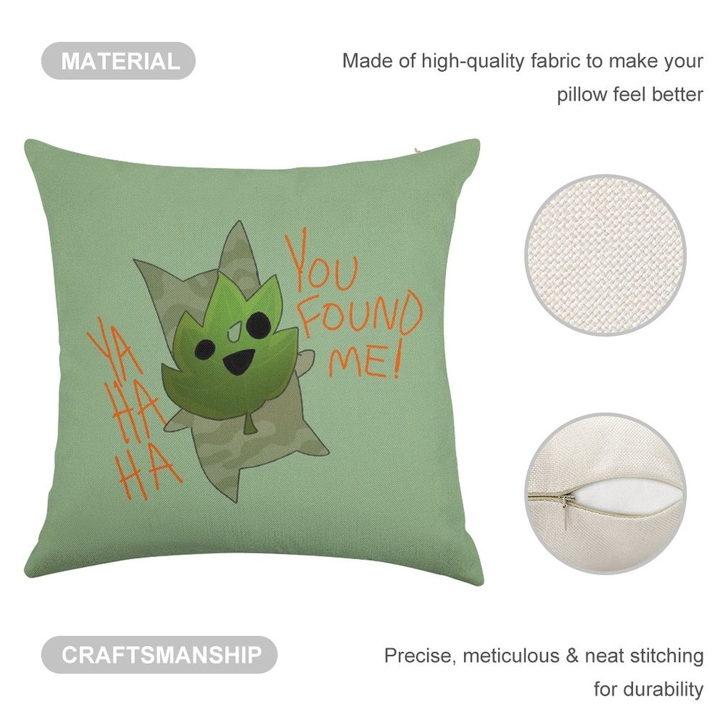 You Found Him! Linen Throw Pillow Cover