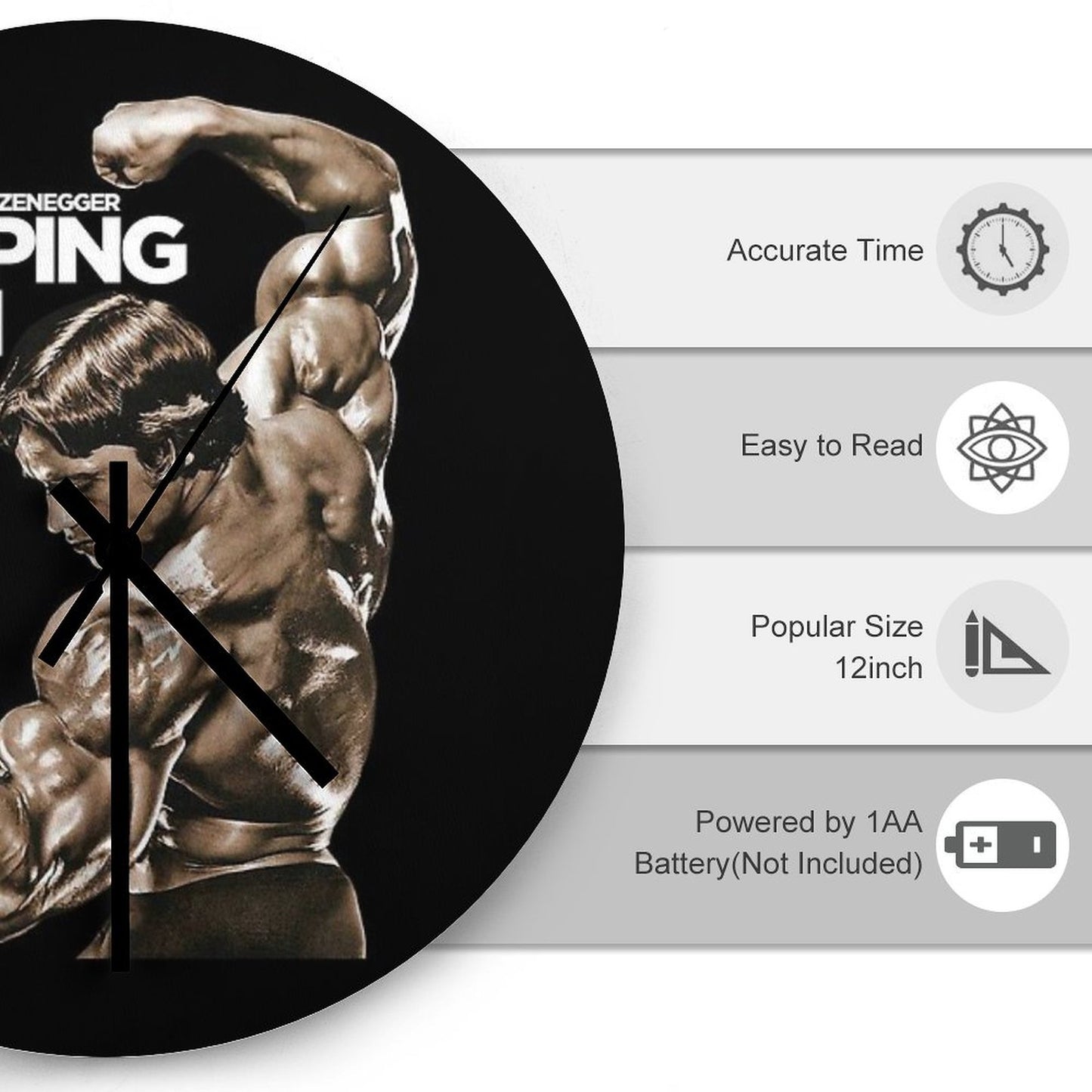 Arnold Schwarzenegger Classic Pumping Iron Wall Clock