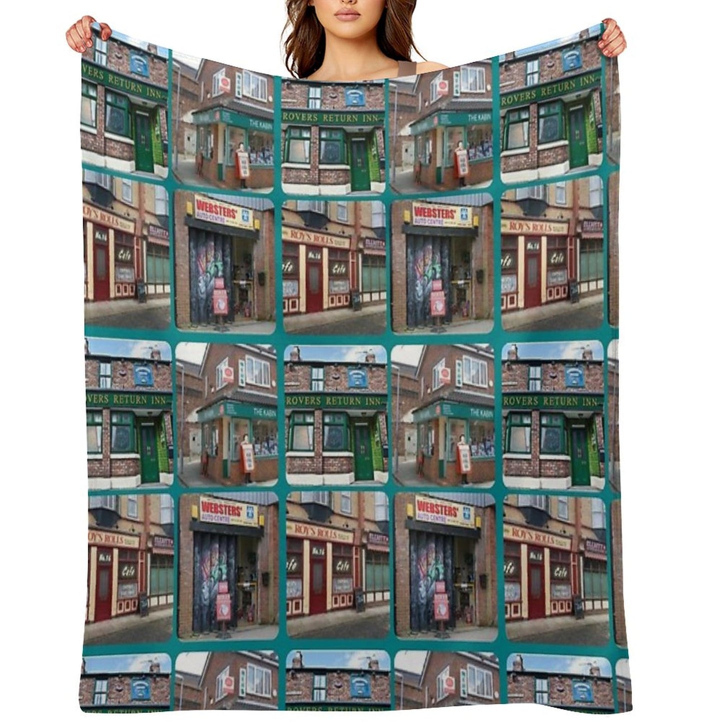 Corrie Iconic Buildings Throw Blanket