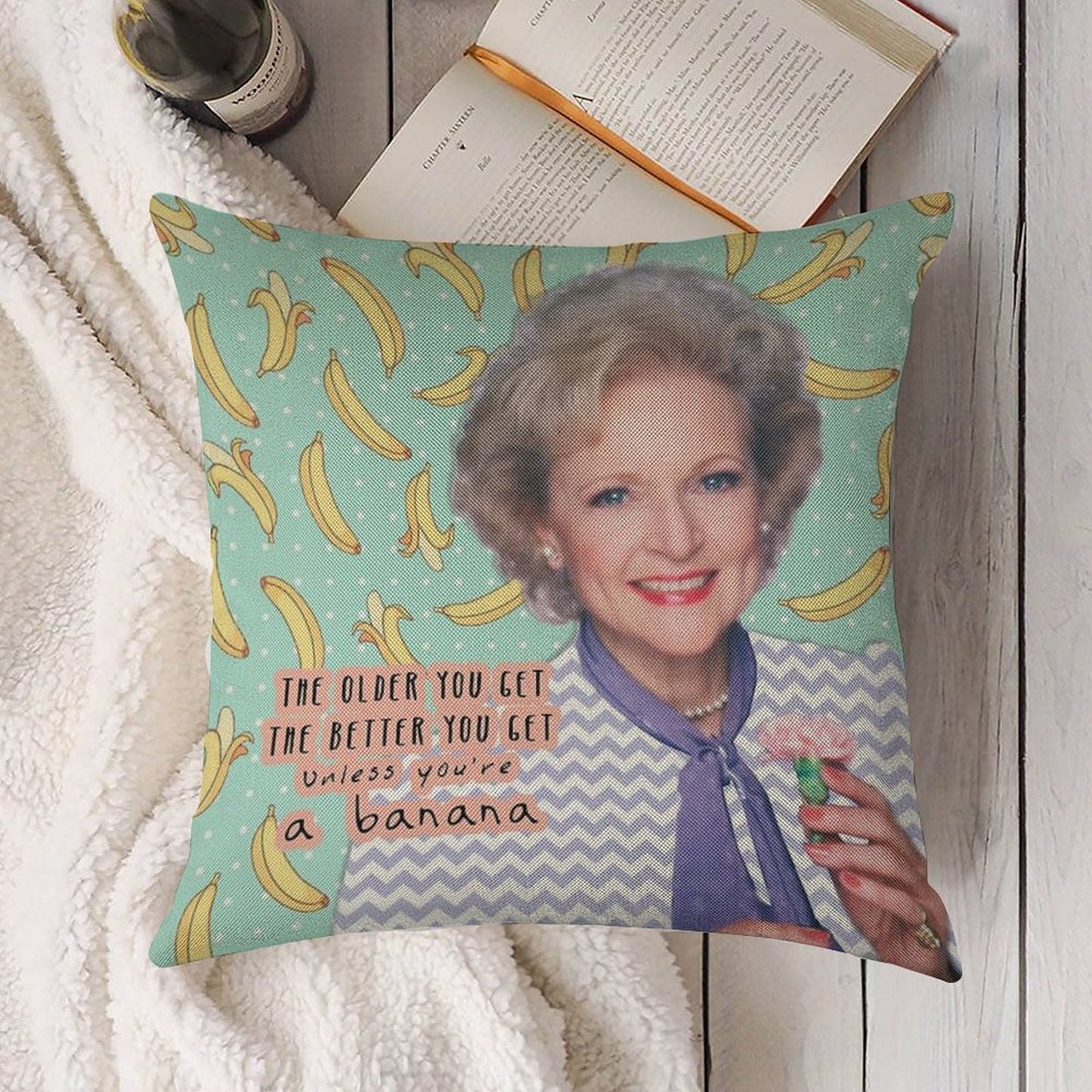 Rose Nylund 2 Linen Throw Pillow Cover