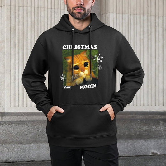 Shrek Christmas Mood Puss In Boots Machine Washable Hoodie