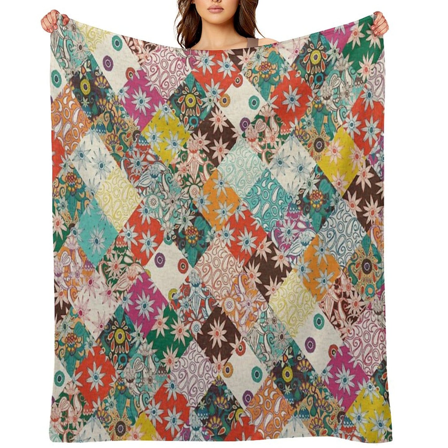 Sarilmak Patchwork Throw Blanket