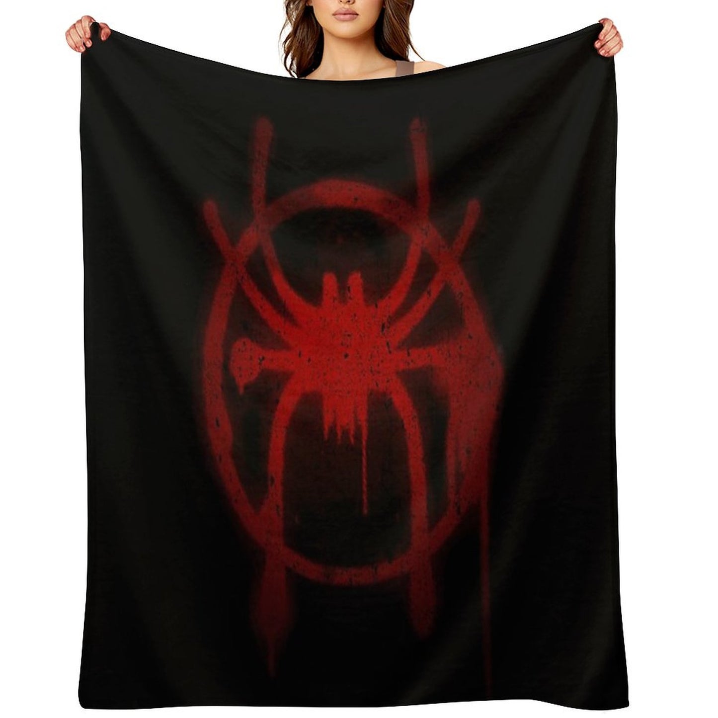 Miles Morales Spider Symbol Throw Blanket