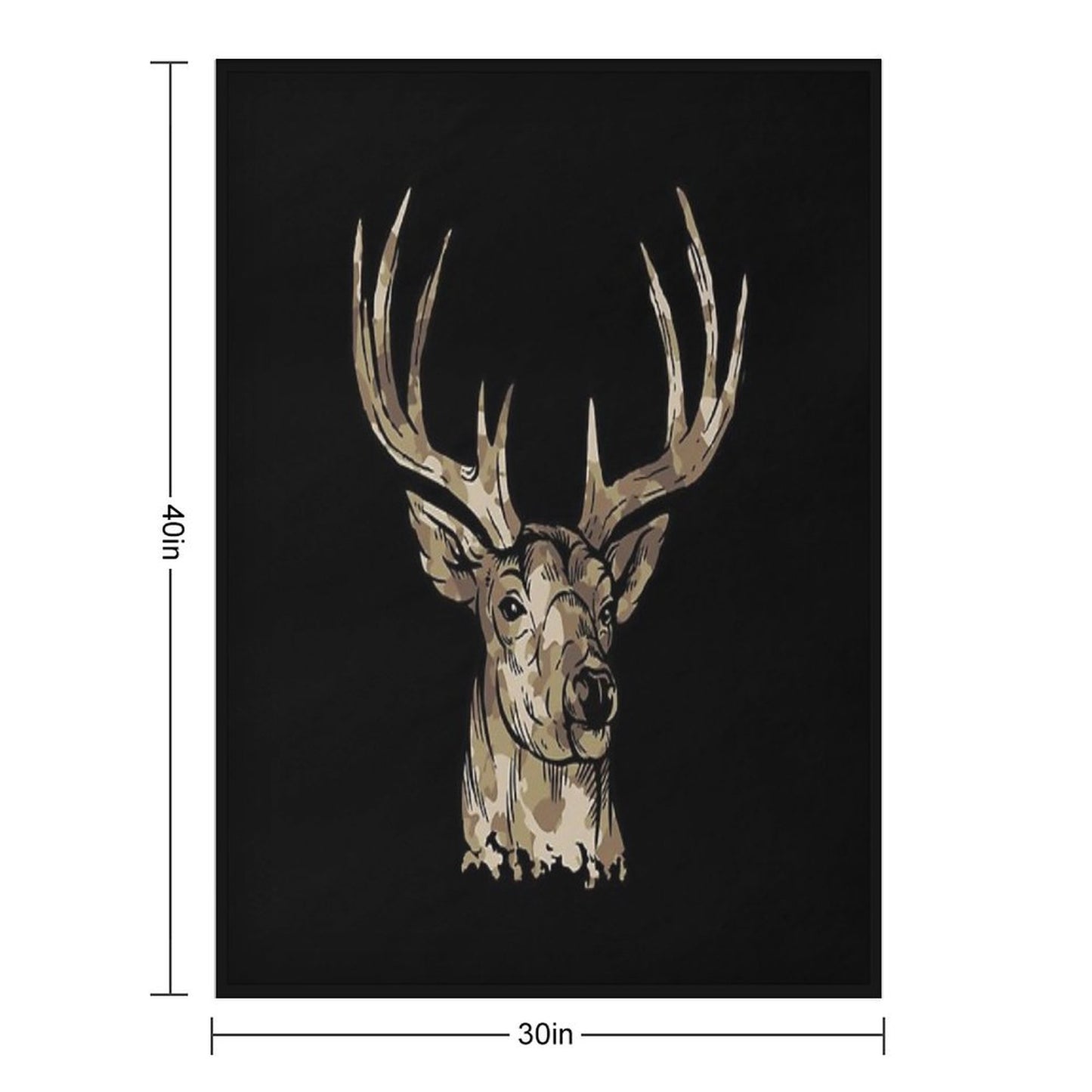 Deer Gear for Hunters - Camo Whitetail Buck Product Throw Blanket