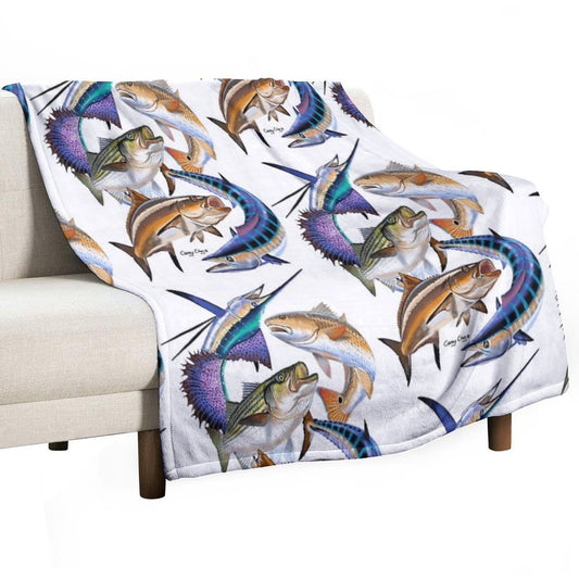 Gamefish Collage Throw Blanket