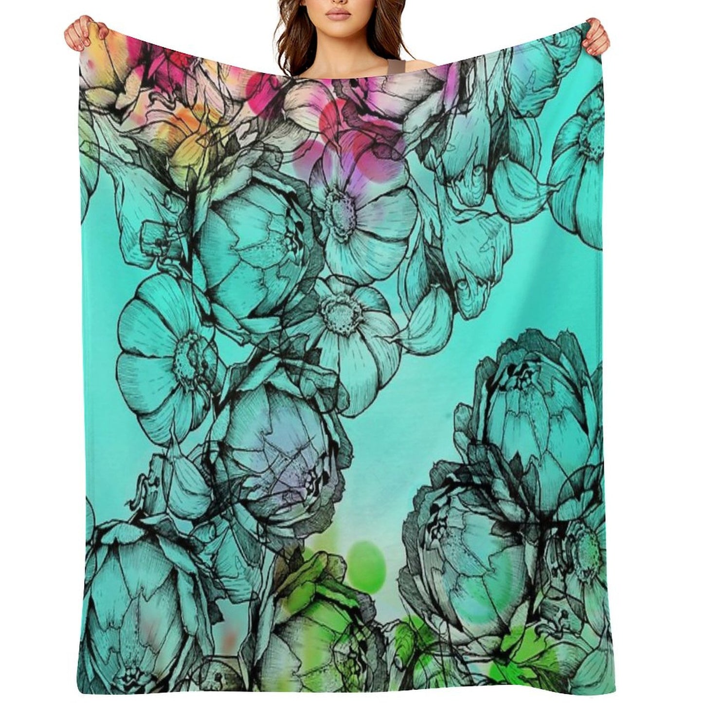 In My Garden of Colours Throw Blanket